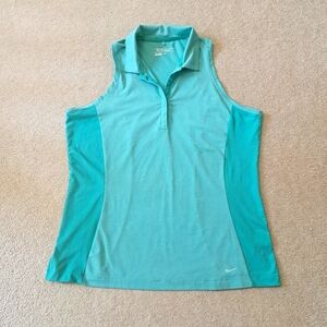 Nike Golf Tour Performance Sleeveless Shirt Women's Size XL Teal Green Dri-Fit